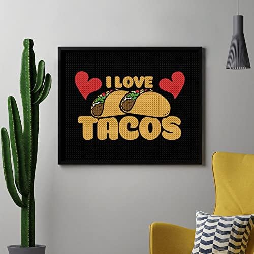 Imádom a Taco Gyémánt Festmény Készletek 5D DIY Teljes Gyakorlat Strasszos Művészeti Fali Dekor, hogy a Felnőttek 16x20