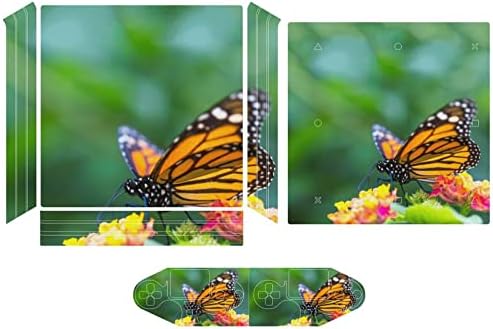 Monarch Lepke, A Virág, Aranyos Matrica Bőr Védő Vékony Fedezni PS-4 Slim/PS-4 Pro Konzol & 2 Vezérlő
