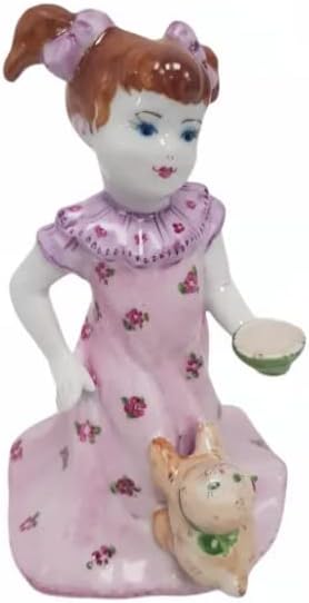 Porcelán csengő Lány cica 5,31 magas, Dekoratív bell Gyűjtemény bell lakberendezés Ajándék, Ajándéktárgy, Kézzel készített