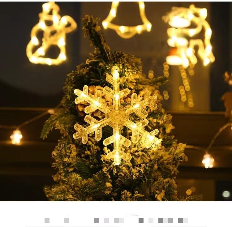 Karácsonyi Beltéri, mind Kültéri Dekoráció Medál Akril, Karácsonyi Hópehely LED Világító Dekoráció Medál tapadókorong Fesztivál Hangulat