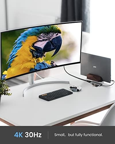 5 az 1-ben USB-C-Hub, ESSAGER Hordozható USBC Hub Többportos Adapter HDMI 4k60hz, USB3.0, USB2.0, SD/TF(Micro SD) Olvasó MacOS & Windows