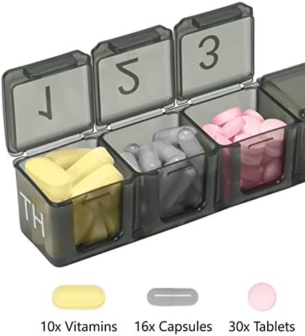 e-Tabletta, 5-Szer egy Nap x 7 Nap Nagy Heti Tabletta Szervező, a-Vitamin, illetve a Gyógyszert, Tablettát Box - a Diszkrét Esetben