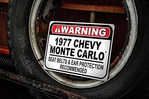 1977 77-es Chevy Monte Carlo biztonsági Öv Ajánlott Gyors Autó Alá, Fém Garázs Tábla, Fali Dekor, GM Autó Jel - 10x14 cm