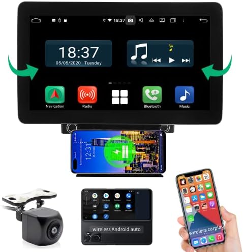 Dupla Din autórádió a Biztonsági Kamera, Vezeték nélküli Töltés, 10.1 hüvelyk Vezeték nélküli Carplay & Android auto Android 10 HD