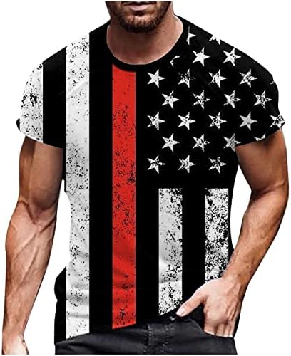 lcepcy USA Zászló Ingek, Férfi Alkalmi Legénység Nyak Rövid Ujjú Grafikus Póló július 4-én Hazafias Sportos Tshirt