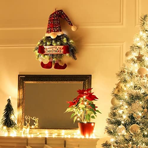 30 Hüvelyk Karácsonyi Koszorú Gnome, a Fenyő a Tű Karácsonyi Gnome Koszorút Bejárati Ajtó, Lógó Dísz svéd tomte barátja Karácsonyi Díszek,