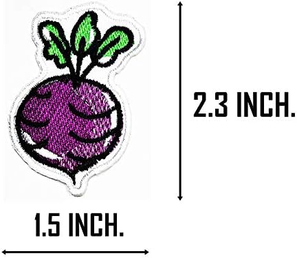 ONCEX Zöldség-Gyümölcs Javítás Lila Karalábé, hogy A Cukorrépa-Rajzfilm Matrica Vas A Foltok DIY Applied Hímzett Varrni Vas a Patch