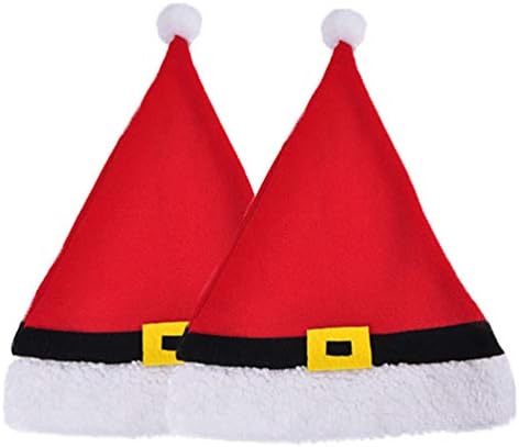 NUOBESTY Téli Ruházat 2db Karácsonyi Mikulás Sapka Felnőttek Piros Xmas Party Jelmez Kalap Holiday Party kellék Santa Tartozékok