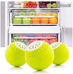 InnovaGoods Ecoballs a Hűtőben, ABS, Aktív Szén, Sárga, 5 x 5 x 5 cm