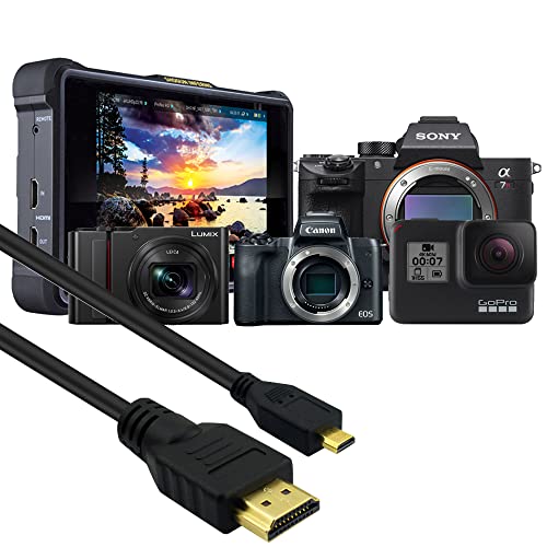 [2-Pack] CBUS 15ft Kábel Köteg -- USB-C Kábel + Micro HDMI Kábel Kompatibilis Sony Alpha a7C, a7R IV., Canon EOS R6, EOS R5, FujiFilm