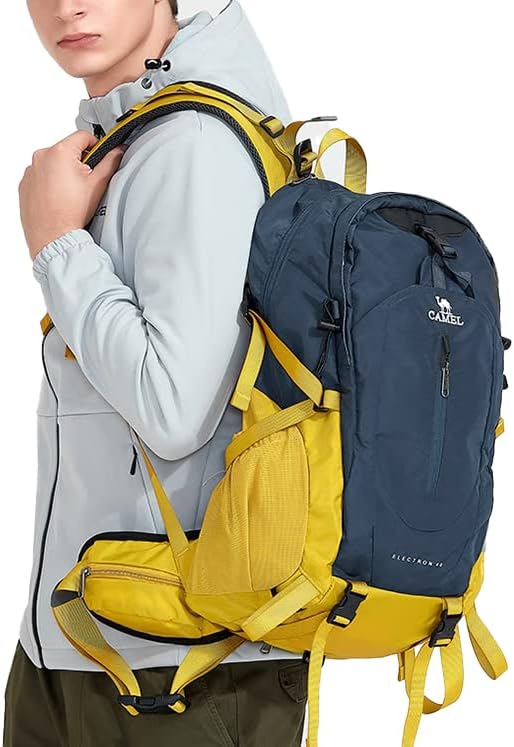 INKIRU Szabadtéri multifunkcionális duble vállán hátizsák, nagy kapacitású, a TEVE márka a férfiak, mind a nők (Fekete, 40 L)