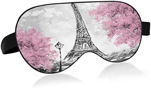 xigua Eiffel-Torony Rózsaszín Fa Alszik Szem Maszk, Állítható Pánt,Lélegző Áramszünet Kényelmes Alvó Szem Maszk a Férfi&Nő119