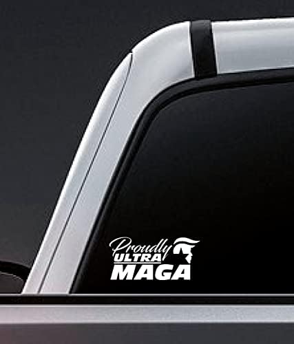Ultra MAGA Meghalni Vágott Matrica - Vinyl Matrica Auto Autó Teherautó Fal Laptop (Fehér)