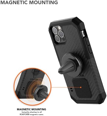 Rokform - iPhone 14 Pro Max Kettős Mágnes & MagSafe Kompatibilis Kristály Esetében + Super Grip Vent Mount Autó, Teherautó, vagy