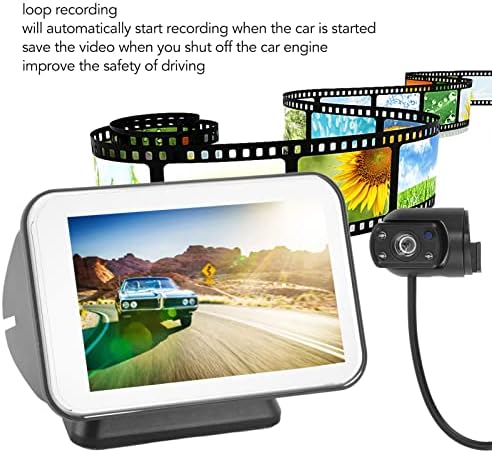 Luqeeg Autó Vezetési Hangrögzítő, 1080P HD Elülső, mind a Hátsó Dash Kamera, DVR Autó Műszerfalán, 3,5 Inch LCD Kijelző, 170 Fokos nagylátószögű