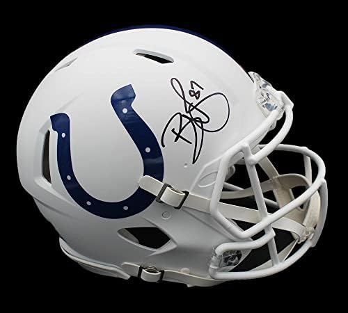 Reggie Wayne Aláírt Indianapolis Colts Sebesség Hiteles Fehér Matt NFL Sisak - Dedikált NFL Sisak