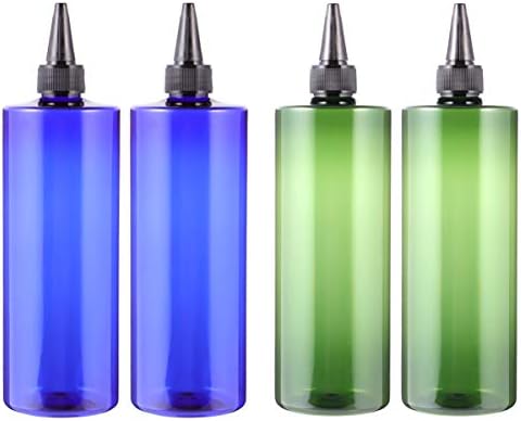 Lurrose Twist Top Applikátor Üveg 4db 500ml hajszín Üveg Újratölthető hajfesték Színes Szorítani Üveg fecskendő Üveg