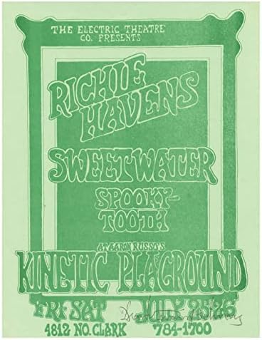 Richie Havens Sweetwater 1969 Kinetikus Játszótér Chicago Röpcédula Mark Behrens szélsőségesebb