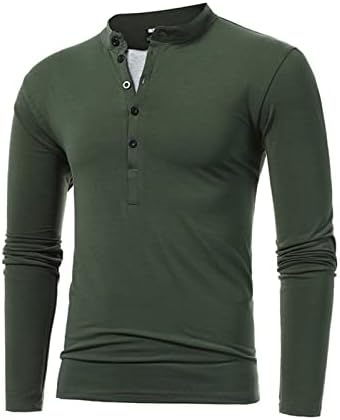 Férfi Őszi Téli Multi Gomb Kerek Nyak Hamis Két Darab egyszínű Design Alkalmi Hosszú Ujjú T Shirt Férfi Pack