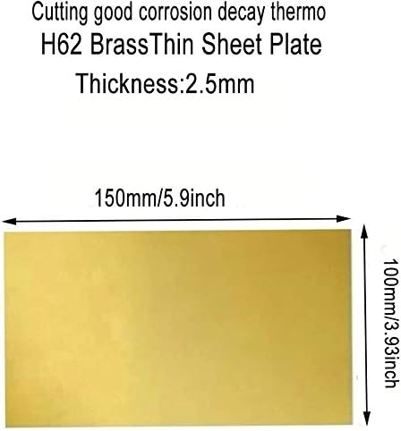UMKY rézlemez H62 Brass Fém Vékony Lap, Lemez, Fólia Tekercs Fém Állvány CNC Keret Modell Vastagsága 2. 5Mm 1db Fém fólia (Méret : 100mm x