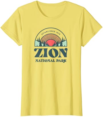 Retro Stílusú Utah-Zion Nemzeti Park T-Shirt