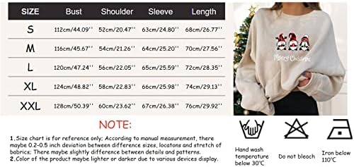 BEUU Női Sleeve Hosszú Ujjú Túlméretezett póló Boldog Karácsonyt Alkalmi karácsonyfa Pulóver Nyomtatás Maximum Melegítőfelső