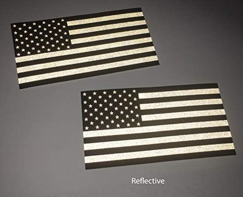 2 Pack - Fekete Nekünk Készült, 3m Fényvisszaverő Amerikai Minket Hazafias Zászló Matrica Tartós USA Matrica 4 X 2,5