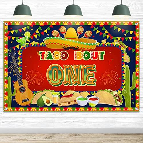 HAMIGAR 6x4ft Boldog 1 éves Banner Háttérben - Taco Lenne Egy Fiesta Mexikói Kaktusz 1 Első Szülinapi Dekoráció, Party Kellékek,