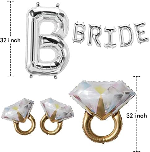 Gifloon Nagy Menyasszony Lufi Rózsa Arany, 2 DB Gyűrű a Lufi lánybúcsú Lánybúcsú Eljegyzési Parti Dekoráció