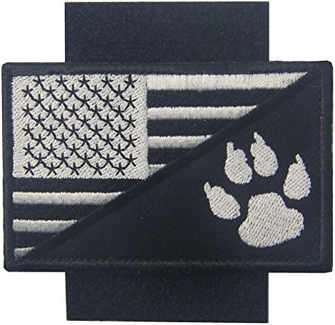 Taktikai amerikai Zászló Tracker Mancs Hazafi Katonai Hímzett Applied Morál Hook & Hurok Patch - Fehér & Fekete