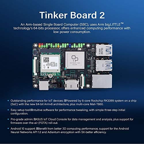 youyeetoo Tinker Testület 2S Egyetlen fedélzeti Számítógép, 2 GB RAM, 16 gb-os EMMC, RK3399, Támogatja a 4K Kettős Kijelző Android 10 Debian,