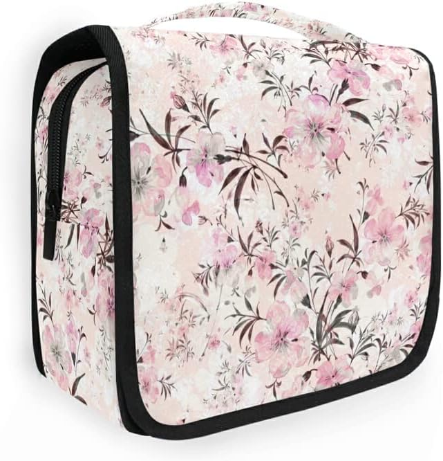Lóg Tisztálkodási Táska Rózsaszín Virágos Smink Utazási táska Tartozik Hordozható Toalett Szervező Csomagokat Tiszta, Fürdőszobai