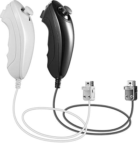 2 Csomag iNNEXT Wii Nunchuck Controller Csere Kompatibilis a Wii Remote (Fekete-Fehér)