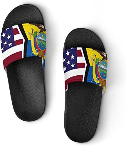 Amerikai Ecuador Zászló Papucs Női/Férfi PVC Otthon Papucs Lapos Csúszásmentes Szandál, valamint Papucs Haza Szabadtéri Strand 46 (287mm)