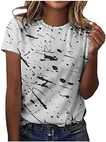 Évjárat Graffiti Nyomtatás Maximum a Nők Standard-Fit Rövid Ujjú Tshirt Sleeve Alkalmi Blúz Plus Size Divatos Póló Streetwear