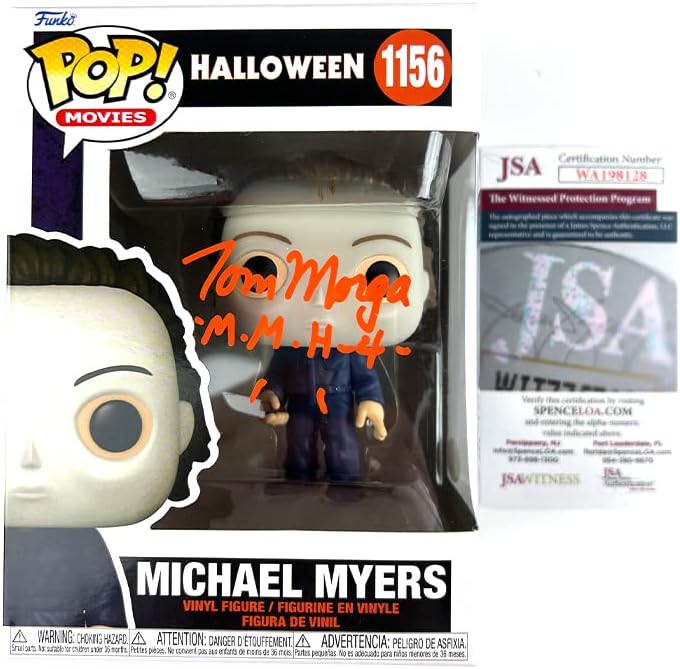 Tom Morga aláírt Funko Pop Halloween 4 A Bosszú Michael Myers H4 Autogramot SZÖVETSÉG Tanú