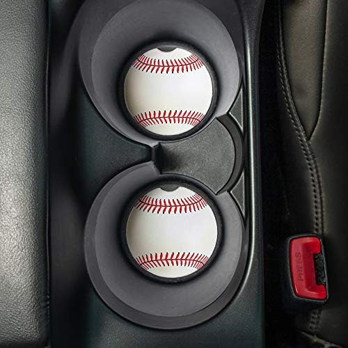 Baseball Autó Alátétek italok - Készlet 2 | a Tökéletes Autós Tartozékok együtt nedvszívó alátétek. Autó Hullámvasút intézkedések 2.56