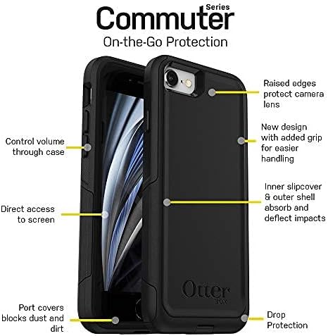 OtterBox iPhone SE 3 & 2nd Gen, iPhone 8 & iPhone 7 (nem kompatibilis a Plusz méretű modellek) Commuter Sorozat Esetében - FEKETE, slim & kemény,