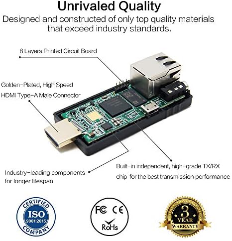 DDMALL 4K HDMI Extender TCP/IP-Készlet, 496ft/150m, Kompakt Méret, Segítségével Egyetlen CAT5e/6 Kábel, Egy-az-egyhez, Egy-a-Sok-Igazi