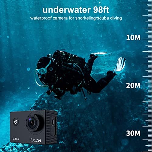 SJCAM SJ4000 Akció Kamera 4K30fps WiFi Kamera, 40MP UHD kép, 170°FOV 5X Digitális Zoom, Stabilizáció, Víz alatti 98ft Vízálló Fényképezőgép