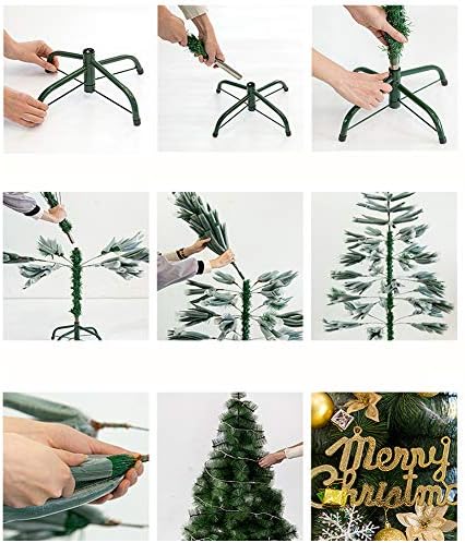 DLPY Luxus Karácsonyi Fenyőfa,Díszített Fa Hópihe fenyőtoboz Természetes Alpesi Összecsukható Tökéletes Fedett, valamint Szabadtéri Ünnepi
