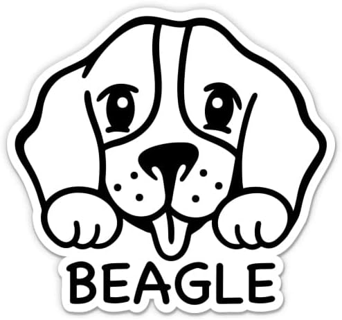 Beagle Matrica - 5 Laptop Matrica - Vízhatlan Pvc Autó, Telefon, Víz, Üveg - Aranyos Beagle Kutya Less Matrica
