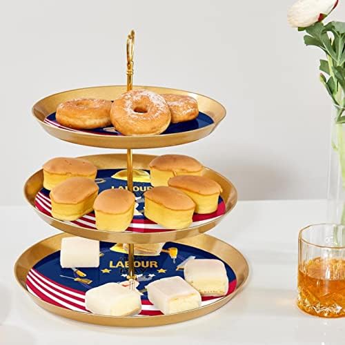 3 Többszintű Desszert Z Állni, Arany Cupcake-Torony Fa tartó Tészta, a Munka ünnepe Műanyag Kerek Süti Display Állvány