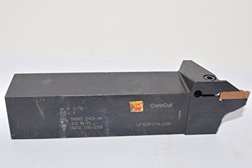 A Sandvik Coromant LF123F079-20B Acél CoroCut 1-2 Szár Eszköz Parting and Grooving Jogosultja, 0.14 Maximális fogásmélység