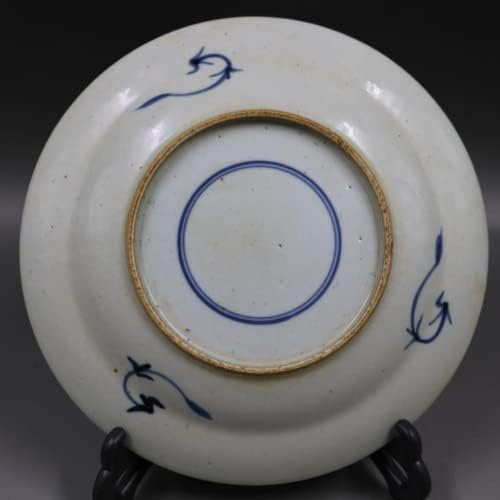 21cm Qing Kangxi Kék-Fehér jikishin-ryu-ra Minta Lapos Tányér Utánzás Ősi Porcelán