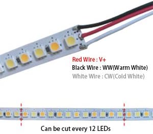 LEDENET 16.4 ft LED-es Flexibilis Világos Szalag,600 Egység SMD 5050 Led,24V, Nem Vízálló LED Szalag, Meleg Fehér, Nyári, Fehér Állítható