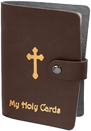 Vallásos A Szent Kártya Tartóját Arany Lepecsételt Cross Design, 5 1/4 Inch