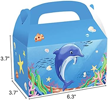 CIEOVO 24 Pack-Óceán Tengeri Élet Delfin Párt Jó Ajándék Dobozok, Óceán, Papír, Ajándék Dobozok, Zsákok, a Víz alatti Világ Lények