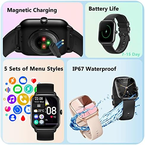 ANYTEC Intelligens Karóra Férfiaknak a Nők (Válasz/Hívást), 1.9 Bluetooth Smartwatch az Android, illetve iOS, Fitness Tracker Karóra pulzusmérő