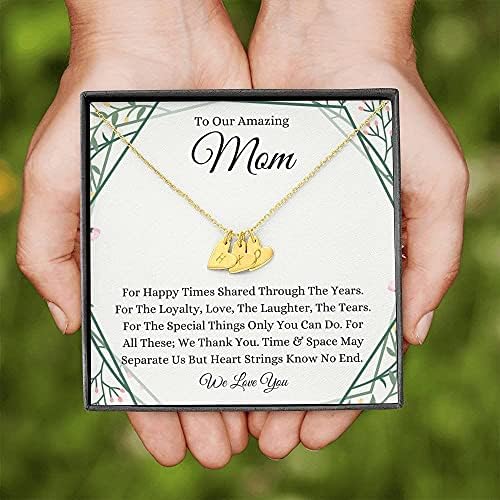 Üzenet Kártya Ékszerek, Kézzel Készített Nyaklánc - Személyre Szabott Ajándékot Monogramja Szív, Az Anyja Születésnapi Ajándék Anyának A Gyermek